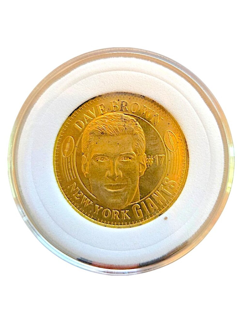 Dave Brown New York Giants Vintage NFL Pinnacle QB Club Collectable Coin